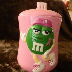 M & M Galarie Ceramic Pink Breast Cancer Awareness Cookie Jar